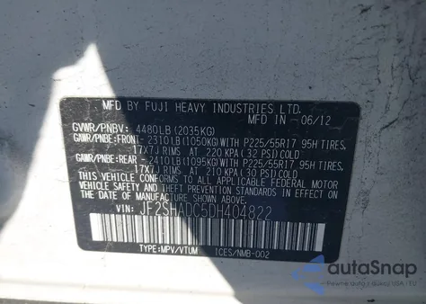 2013 Subaru Forester 2.5X Premium from USA, damaged, VIN JF2SHADC5DH404822